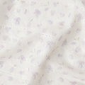 White and Lilac Floral Embroidered Cotton Viscose Fabric, 140 Cms Width, Made in China-D26231
