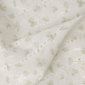 White and Light Green Leaf Embroidered Cotton Viscose Fabric, 140 Cms Width, Made in China-D26239