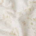 Ivory and Beige Floral Embroidered Cotton Viscose Fabric, 140 Cms Width, Made in China-D26228