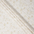 Ivory and Beige Floral Embroidered Cotton Viscose Fabric, 140 Cms Width, Made in China-D26228