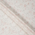 Off White Blush Pink Floral Embroidered Cotton Voile Fabric Soft Sheer Lightweight Design 150 Cms Width Made in India-D27445