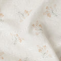 Off White and Beige Floral Embroidered Cotton Viscose Fabric, 140 Cms Width, Made in China-D26226