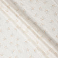 Off White and Beige Floral Embroidered Cotton Viscose Fabric, 140 Cms Width, Made in China-D26226