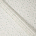 White and Mint Green Leaf Embroidered Cotton Viscose Fabric, 140 Cms Width, Made in China-D26236 Regal Fabrics