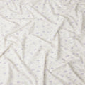 White and Lavender Leaf Embroidered Cotton Viscose Fabric, 140 Cms Width, Made in China-D26229 Regal Fabrics
