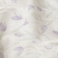 White and Lavender Leaf Embroidered Cotton Viscose Fabric, 140 Cms Width, Made in China-D26229 Regal Fabrics