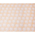 Peach Base with White and Pastel Floral Print Pure Cotton Satin Fabric, 140 Cms Width, Made in India-D26023