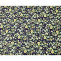 Navy Blue Base with Yellow and White Floral Print Pure Cotton Lawn Fabric, 140 Cms Width, Made in India-D26028