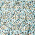 Aqua Blue and Yellow Abstract Animal Print Pure Cotton Satin Fabric, 140 Cms Width, Made in India-D26026