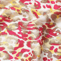 Red and Yellow Abstract Animal Print Pure Cotton Satin Fabric, 140 Cms Width, Made in India-D26027