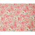Peach and White Floral Printed Viscose Modal Satin Fabric, 110 Cms Width, Made in India-D26254