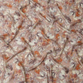 Dusty Rose and Ivory Floral Printed Viscose Modal Satin Fabric, 110 Cms Width, Made in India-D26250
