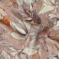 Peach Soft Watercolor Floral Print Viscose Modal Satin Fabric, 110 Cms Width, Made in India-D28265
