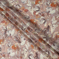 Peach Soft Watercolor Floral Print Viscose Modal Satin Fabric, 110 Cms Width, Made in India-D28265
