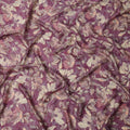 Mauve and Beige Floral Printed Viscose Modal Satin Fabric, 110 Cms Width, Made in India-D26255