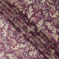 Mauve and Beige Floral Printed Viscose Modal Satin Fabric, 110 Cms Width, Made in India-D26255