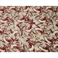 Maroon and Beige Abstract Printed Synthetic Satin Fabric, 110 Cms Width, Made in India-D26248