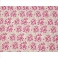 Cream and Pink Floral Printed Viscose Crepe Fabric, 110 Cms Width, Made in India-D26243