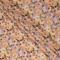 Peach Beige Floral Viscose Crepe Fabric