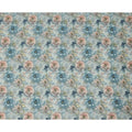 Sky Blue and Peach Floral Printed Viscose Crepe Fabric, 110 Cms Width, Made in India-D26220