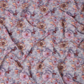 Lilac Pink Floral and Butterfly Printed Viscose Crepe Fabric, 110 Cms Width, Made in India-D26214