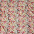 Blush Pink Rose Bouquet Viscose Crepe Fabric
