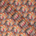 Coral Orange Floral Viscose Crepe Fabric