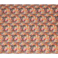 Coral Orange Floral Viscose Crepe Fabric