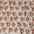Rust Brown Floral Viscose Crepe Fabric