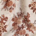 Rust Brown Floral Viscose Crepe Fabric