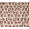 Rust Brown Floral Viscose Crepe Fabric