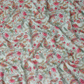 Mint Green Paisley Viscose Crepe Fabric