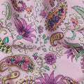Mauve Pink Paisley Viscose Crepe Fabric