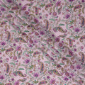 Mauve Pink Paisley Viscose Crepe Fabric