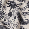 Beige Paisley Viscose Crepe Fabric by Meter