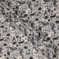 Beige Paisley Viscose Crepe Fabric by Meter