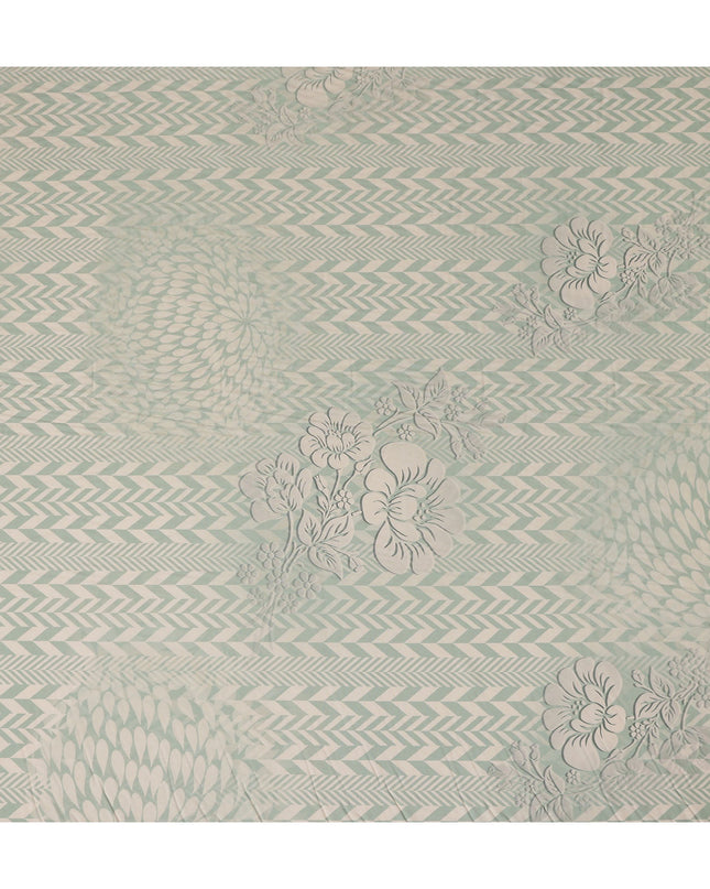Sage Green Herringbone Viscose Crepe Fabric