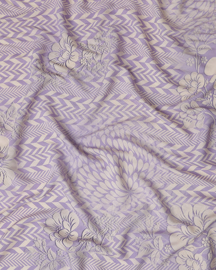 Lavender Herringbone Viscose Crepe Fabric