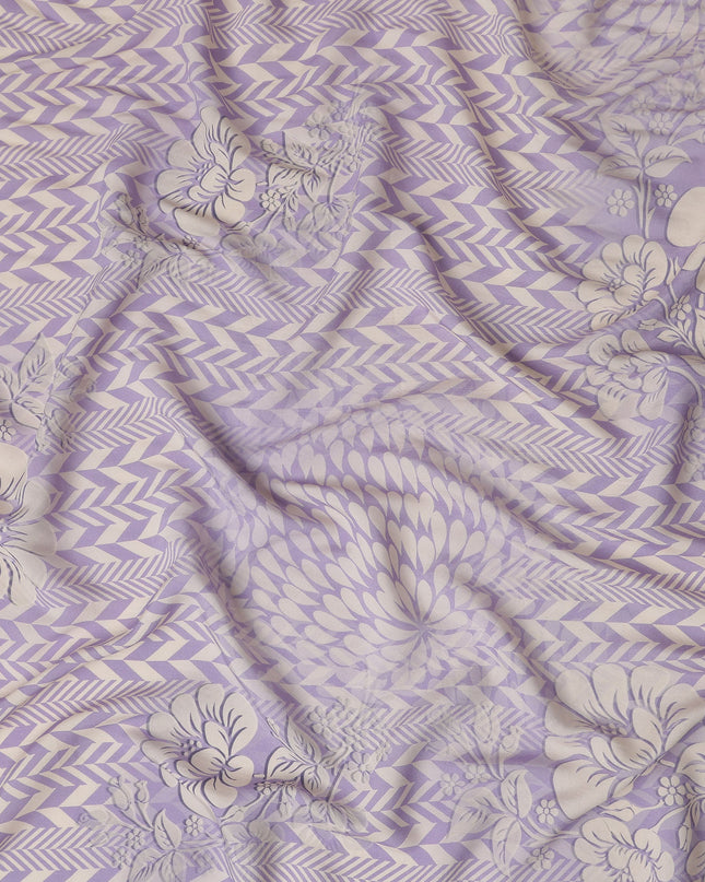 Lavender Herringbone Viscose Crepe Fabric