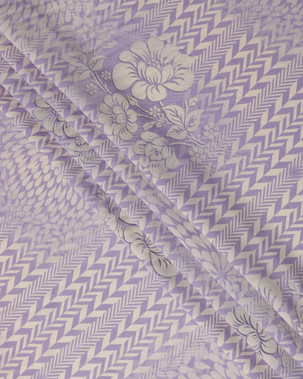 Lavender Herringbone Viscose Crepe Fabric