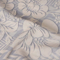 Silver Grey Herringbone Viscose Crepe Fabric