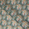 Teal Green Floral Viscose Crepe Fabric