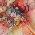 Multicolor Abstract Viscose Crepe Fabric UAE