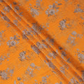 Orange and Grey Floral Printed Viscose Crepe Fabric, 110 Cms Width, Made in India-D26218