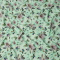 Mint Green and Multicolor Watercolor Floral Printed Viscose Crepe Fabric, 110 Cms Width, Made in India-D26223