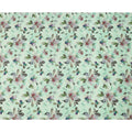 Mint Green and Multicolor Watercolor Floral Printed Viscose Crepe Fabric, 110 Cms Width, Made in India-D26223