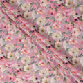 Pink Multicolor Floral Printed Viscose Crepe Fabric, 110 Cms Width, Made in India-D26216