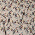 Beige Brown Floral Printed Viscose Crepe Fabric, 110 Cms Width, Made in India-D26213