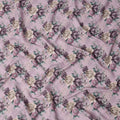 Lavender Floral Printed Viscose Crepe Fabric, 110 Cms Width, Made in India-D26217