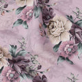 Lavender Floral Printed Viscose Crepe Fabric, 110 Cms Width, Made in India-D26217